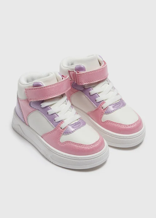 Girls White High Top Shoes (Younger 4-12) - 6 Infant Image 1