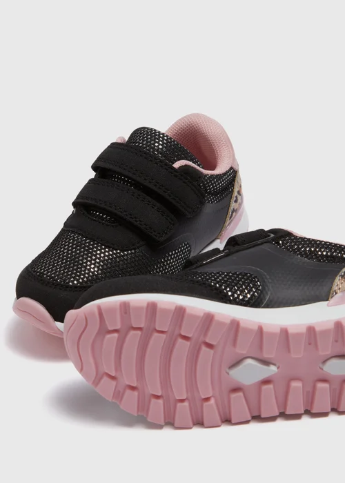 Girls Black Retro Trainers (Younger 4-12) - Size 4 Infants Image 2