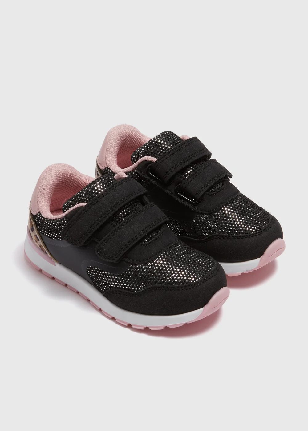 Girls Black Retro Trainers (Younger 4-12) - Size 4 Infants Image 1