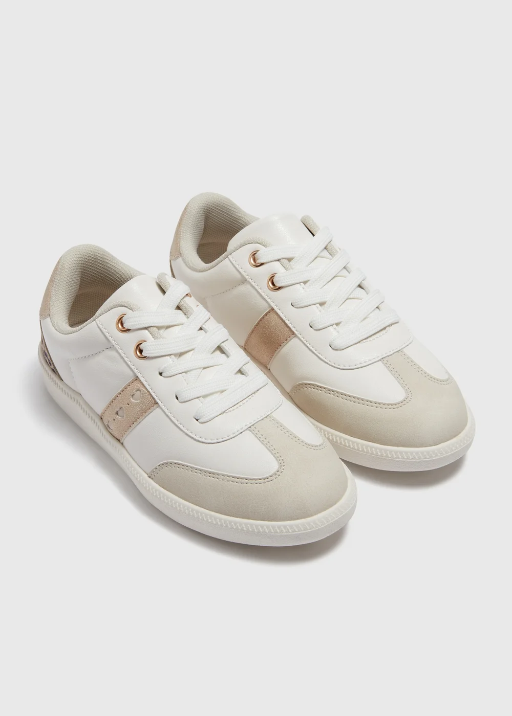 Girls White Panel Trainers (Younger 10-Older 5) - Size 1 Image 1