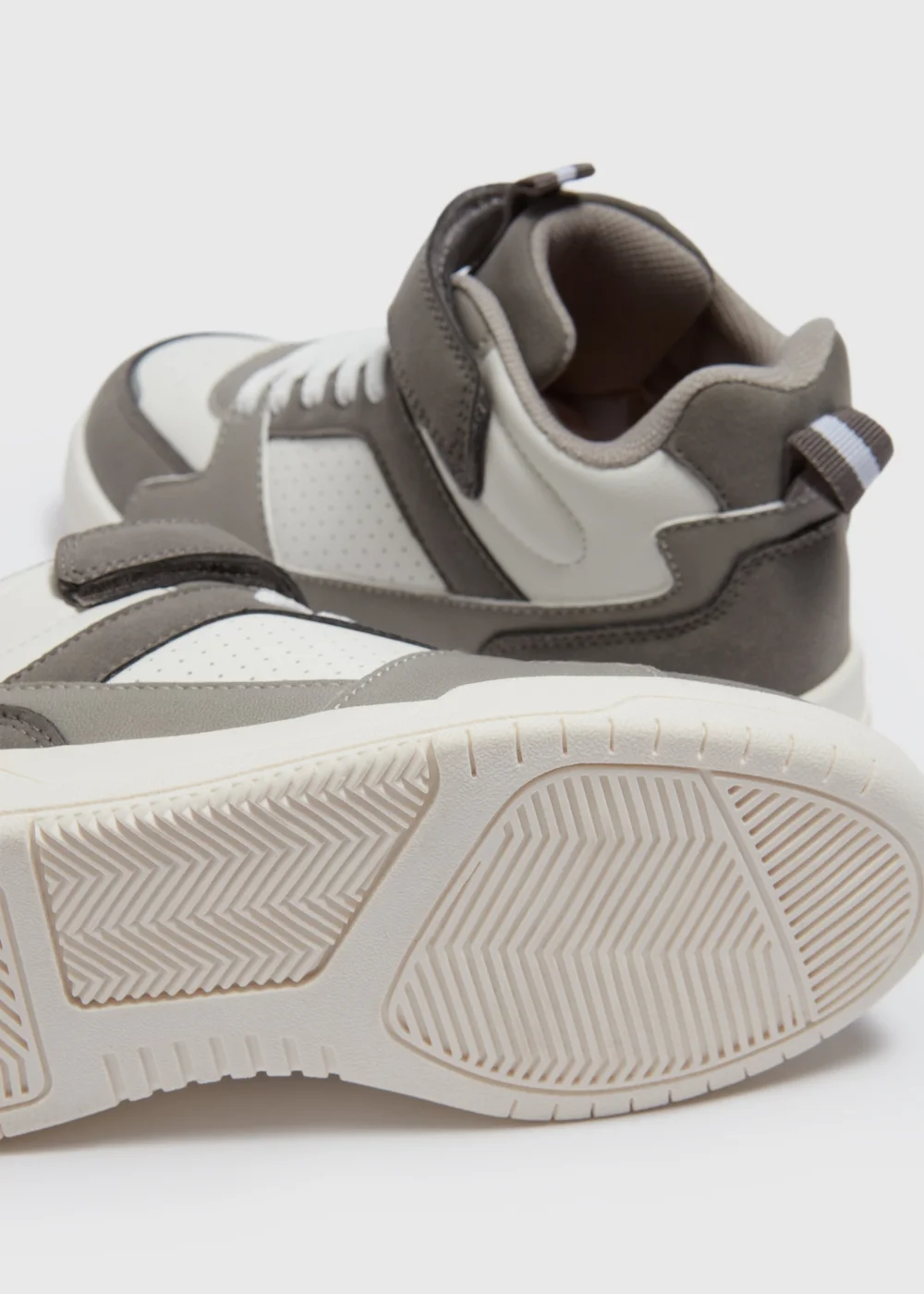 Boys Grey High Top PU Trainers (Younger 10 - Older 6) - Size 1 Image 2