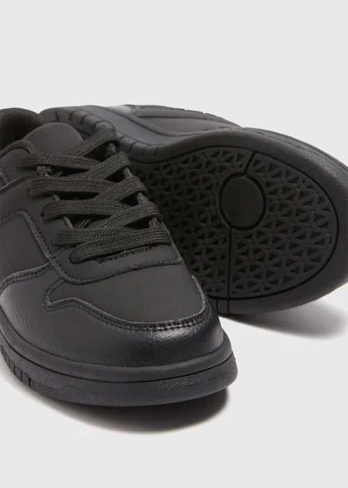 Boys Black School Trainers (Younger 10-Older 6) - Size 10 Infants Image 2