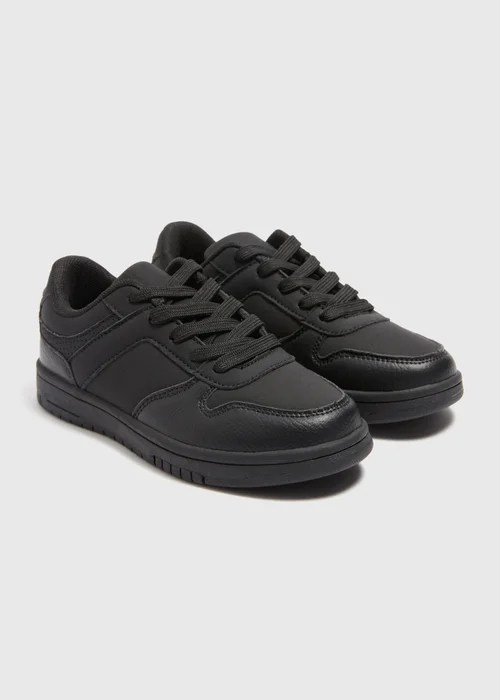 Boys Black School Trainers (Younger 10-Older 6) - Size 10 Infants Image 1
