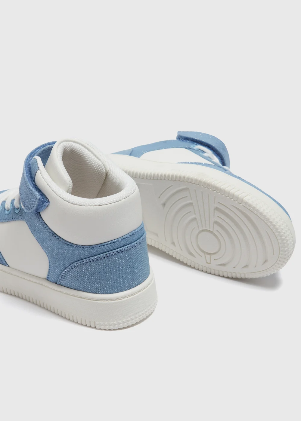 Girls White Denim High Top Shoes (Younger 8-Older 2) - Size 1 Image 2