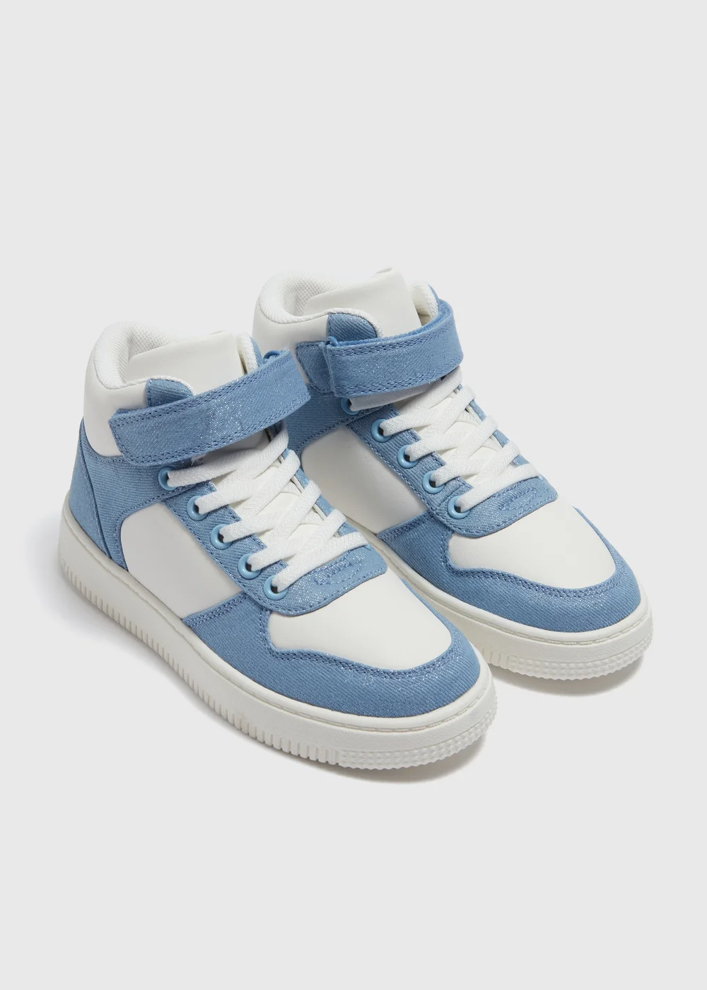 Girls White Denim High Top Shoes (Younger 8-Older 2) - Size 1 Image 1