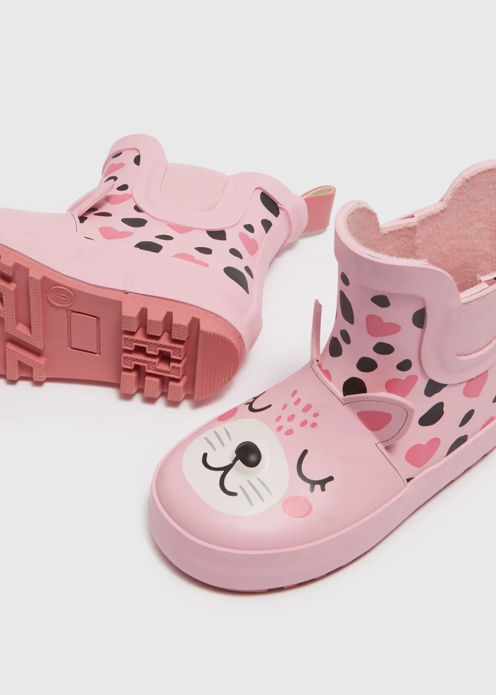 Girls Pink Cat Chelsea Wellies (Younger 4-12) - 6 Infant Image 2