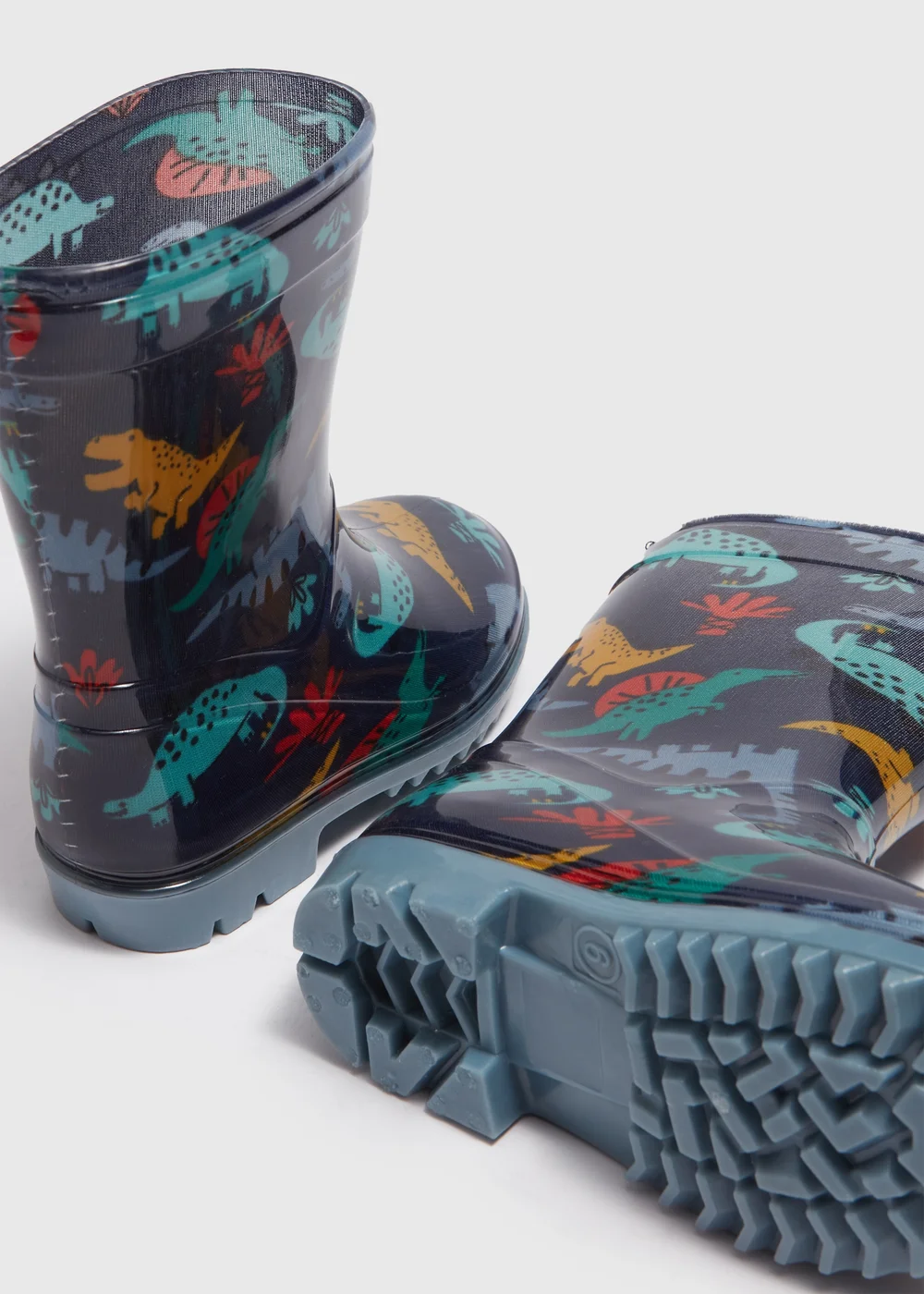 Boys Blue Dinosaur Print Wellies (Younger 4-12yrs) - Size 4 Infants Image 2