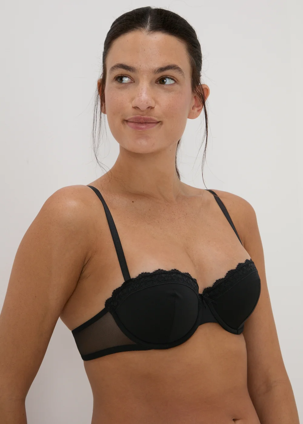 2 Pack Nude & Black Balcony Bra - 32A Image 2