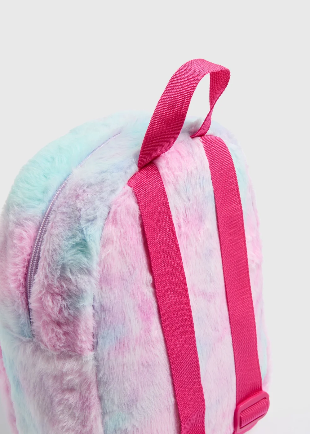 Girls Pink Faux Fur Unicorn Backpack - One Size Image 2