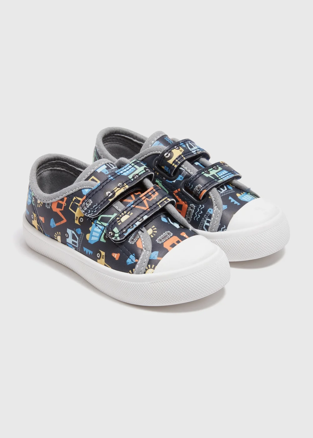 Boys Navy Truck Strap Trainers (Younger 4-12) - Size 4 Infants Image 1