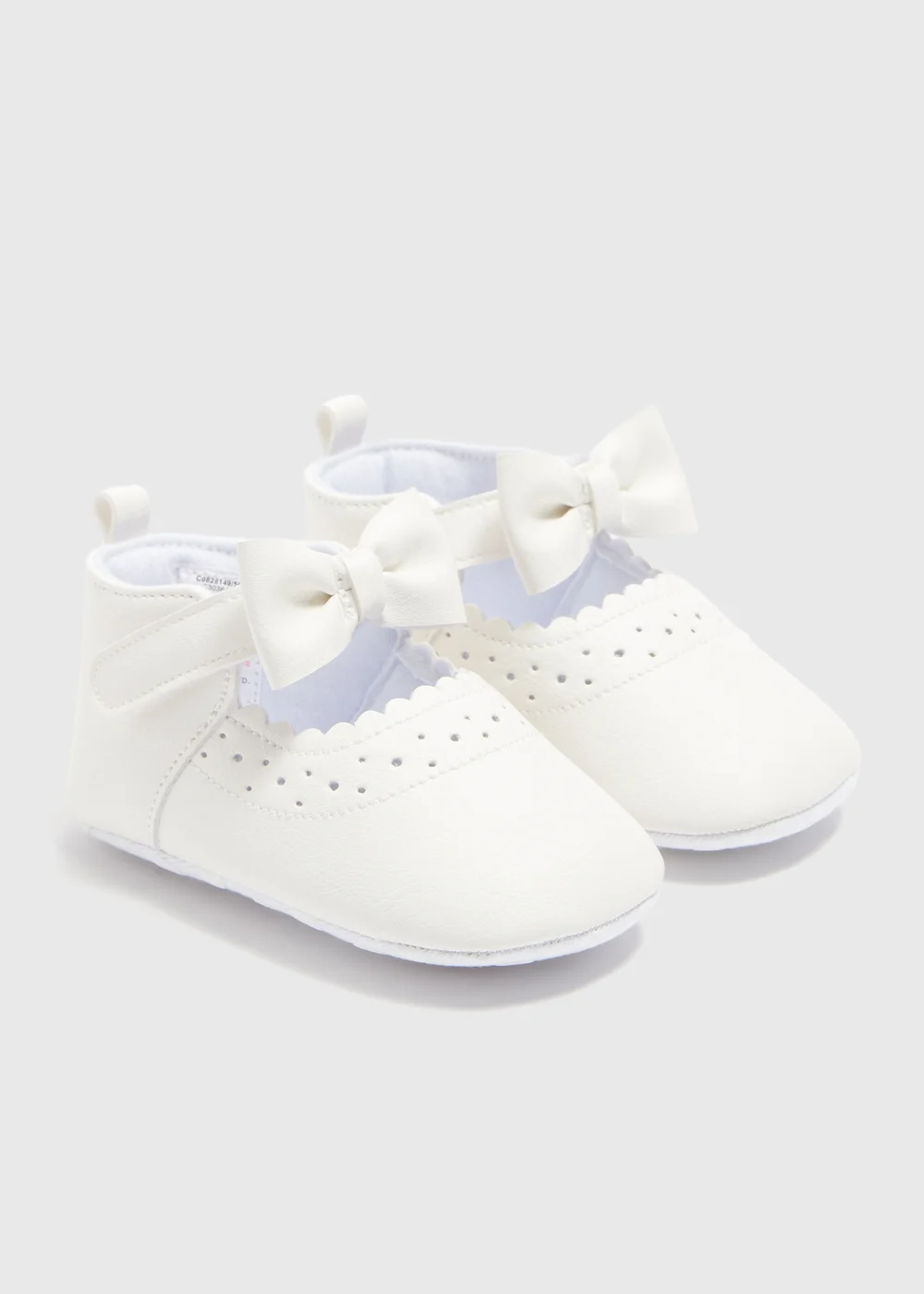 Baby White Mary Jane Shoes (Newborn-18mths) - Age 0 - 3 Months Image 1