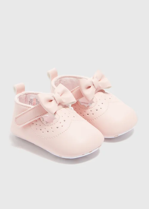 Baby Pink T Bar Soft Sole Shoes (Newborn-18mths) - 0-3 months Image 1