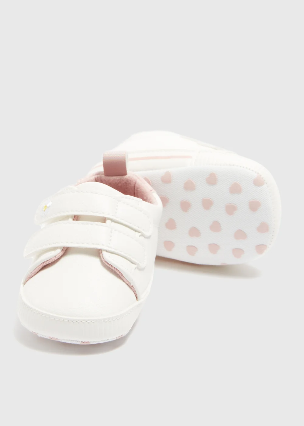 Baby White Double Strap Trainers (Newborn-18mths) - Age 6 - 9 Months Image 2