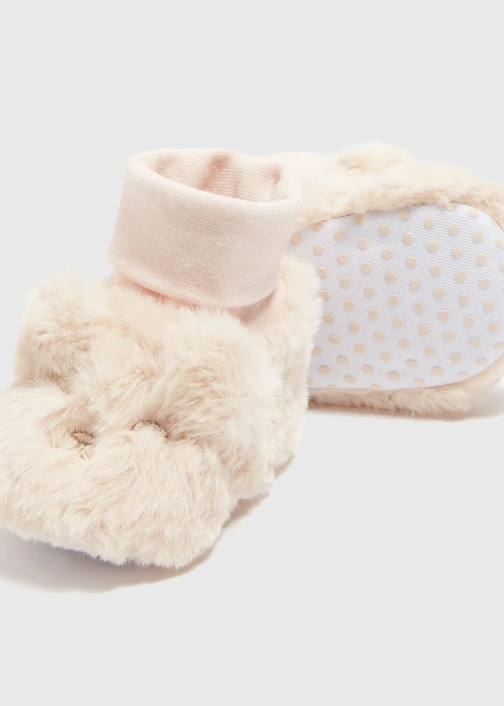 Baby Cream Fur Sock Slipper (Newborn-18mths) - 0-3 months Image 2