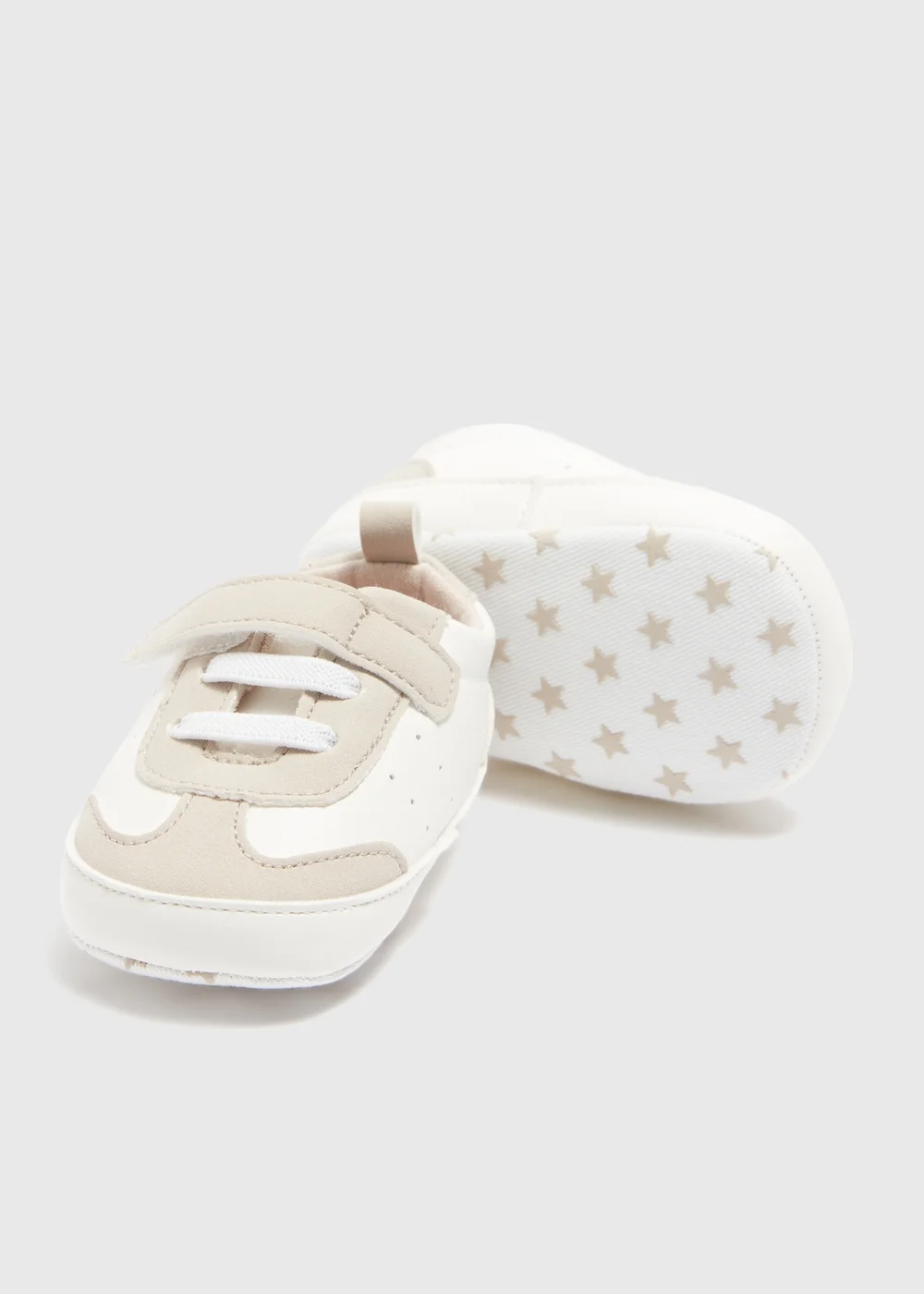 Baby White Retro Trainers (Newborn-18mths) - Age 0 - 3 Months Image 2