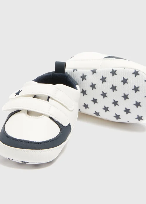Baby White Double Strap Trainers (Newborn-18mths) - Age 0 - 3 Months Image 2