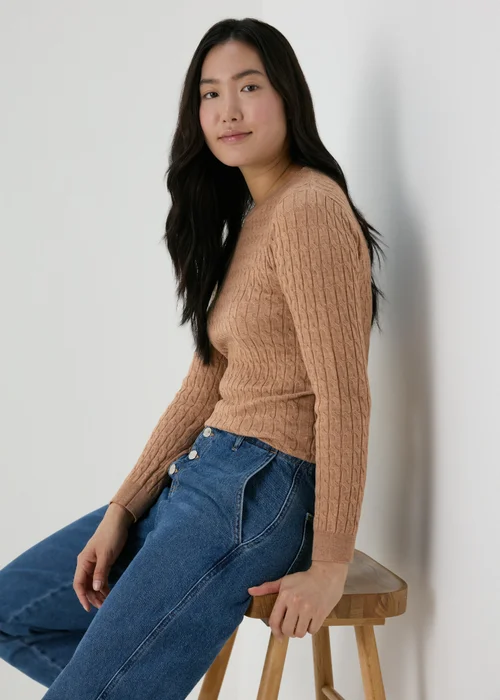 Beige Baby Cable Jumper - 8 Image 1