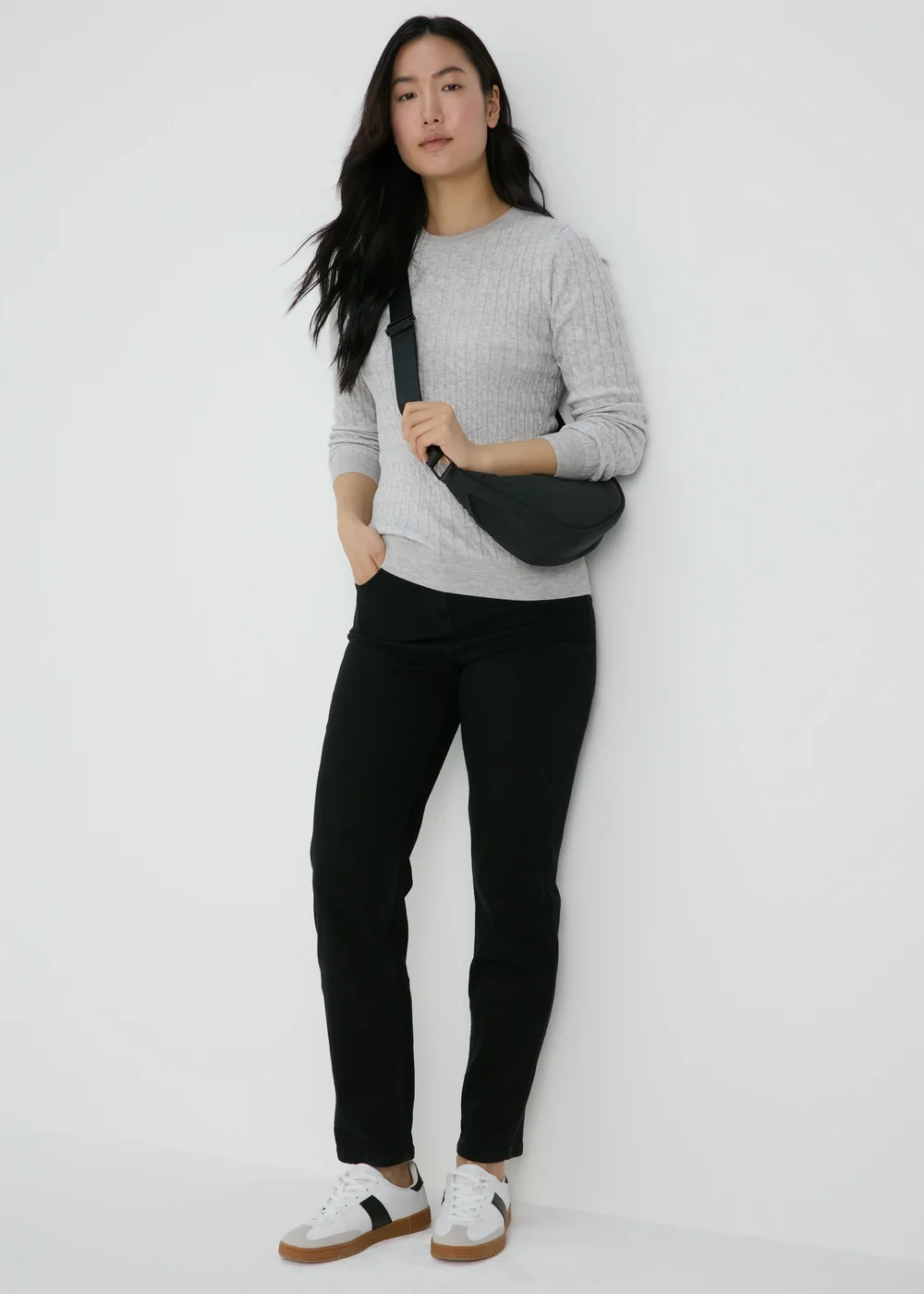 Grey Baby Cable Jumper - 8 Image 1
