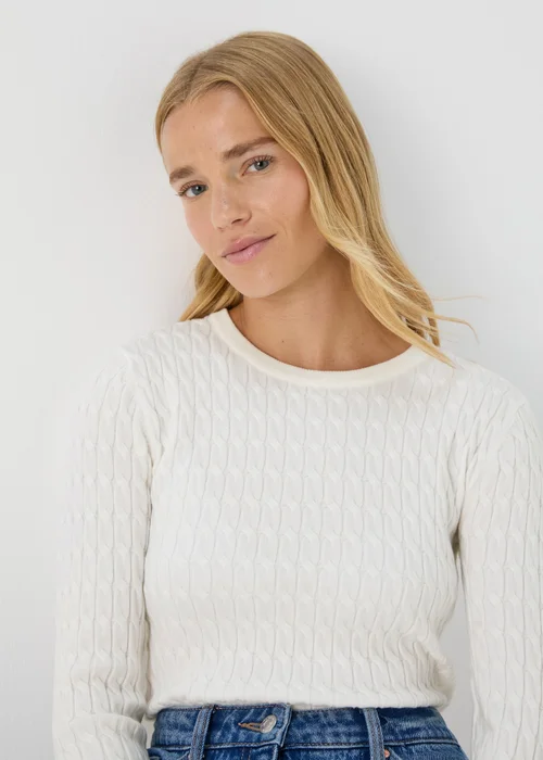 Cream Baby Cable Jumper - 8 Image 3