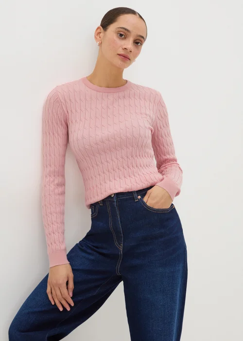 Pink Baby Cable Jumper - 8 Image 1