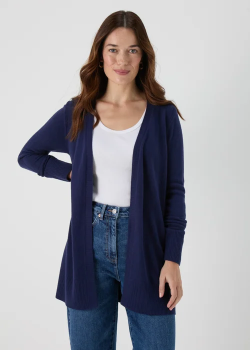 Navy Ribbed Cardigan - 8 Image 4