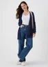 Navy Ribbed Cardigan - 8 Image 1