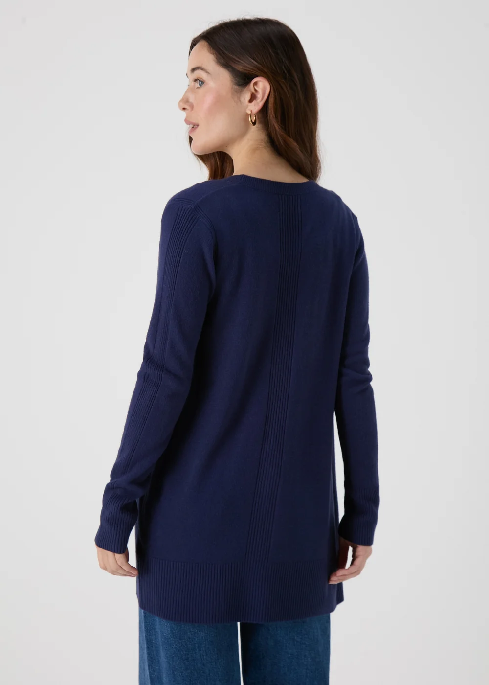 Navy Ribbed Cardigan - 8 Image 2
