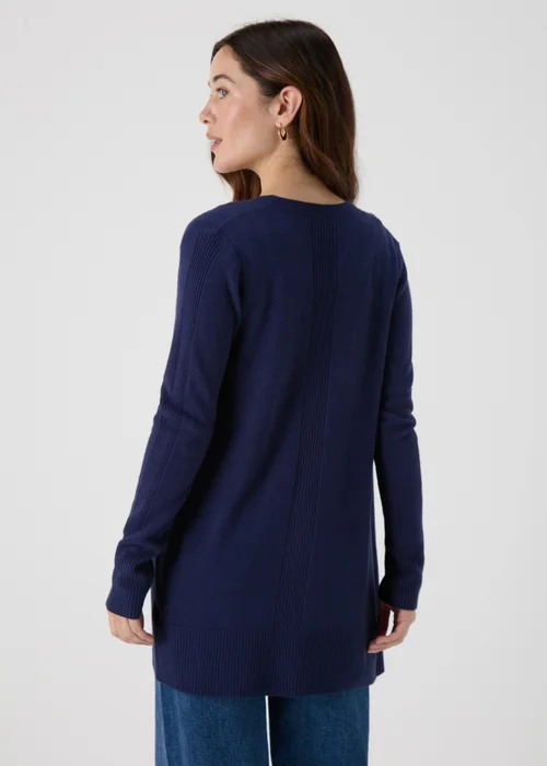 Navy Ribbed Cardigan - 8 Image 2