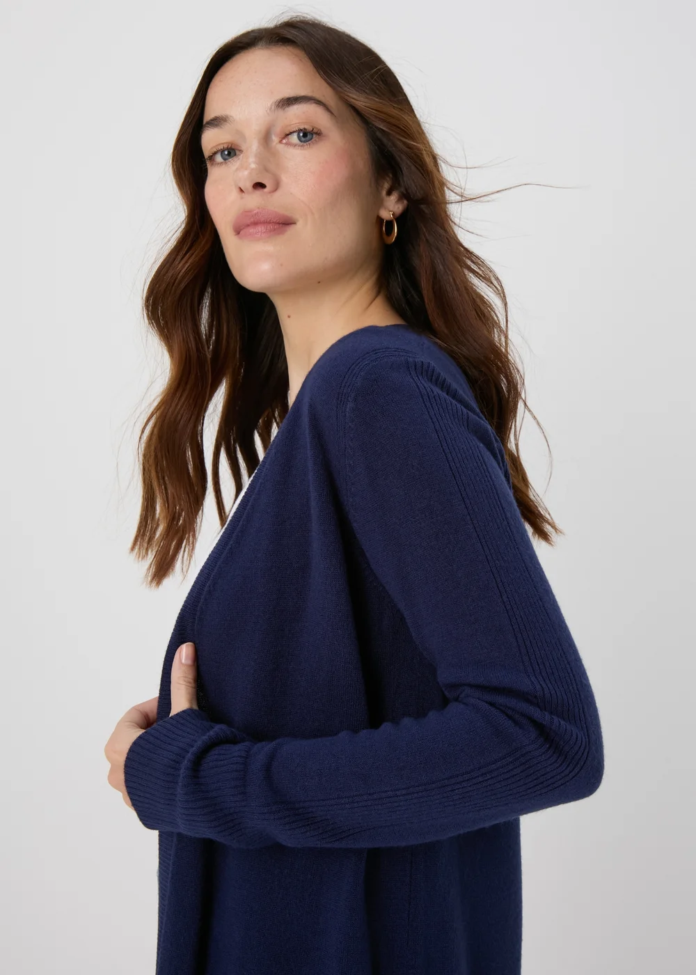 Navy Ribbed Cardigan - 8 Image 3