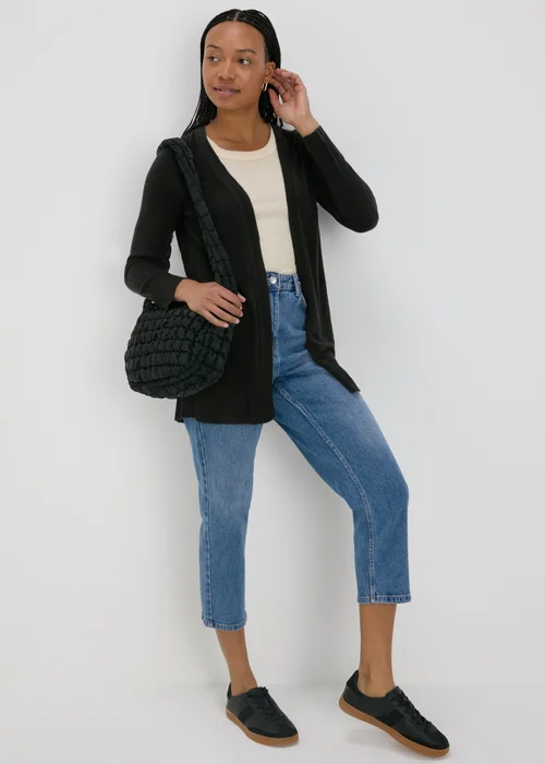 Black Ribbed Cardigan - 8 Image 4