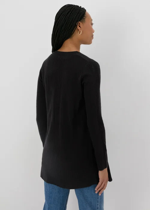 Black Ribbed Cardigan - 8 Image 2
