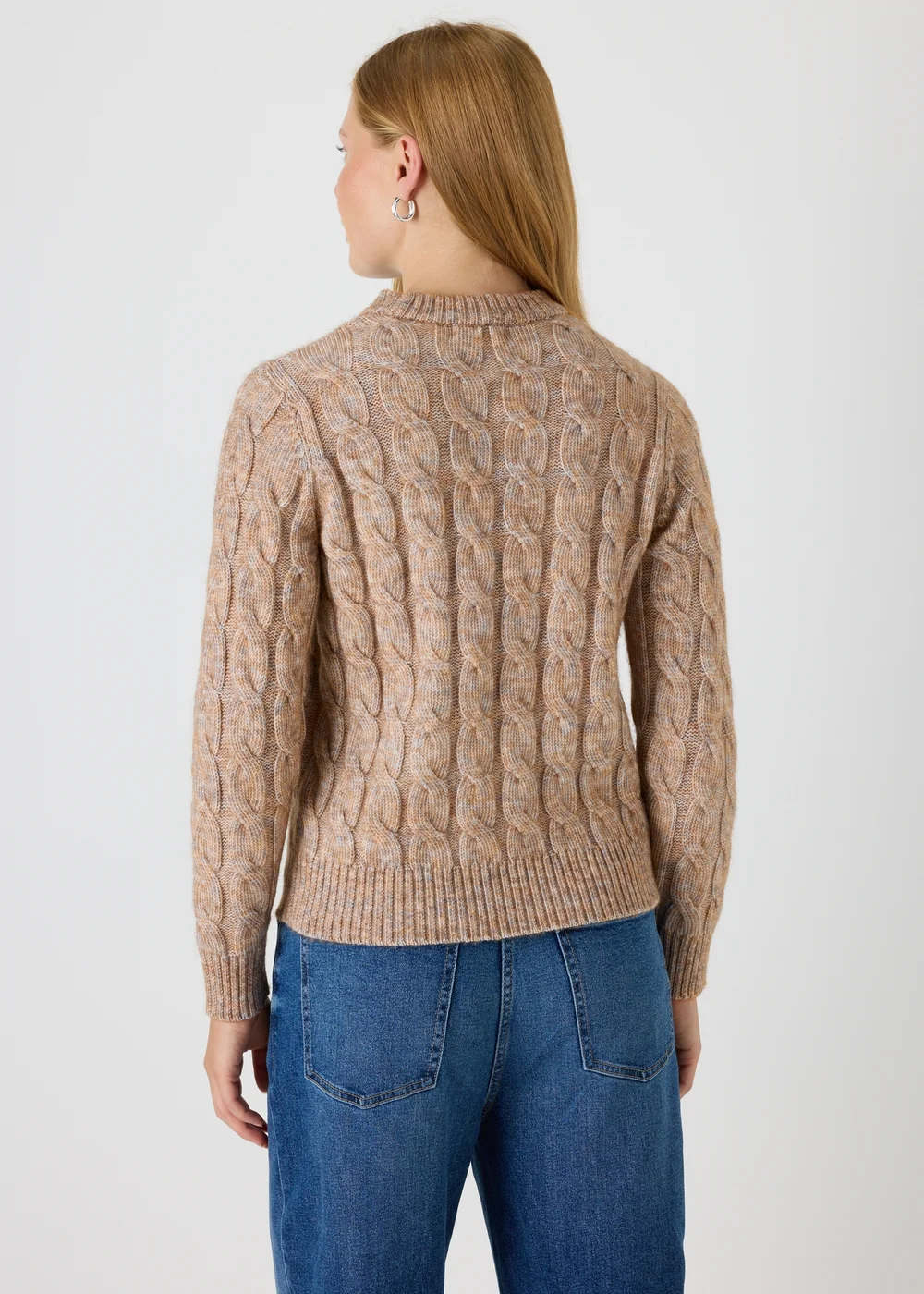 Beige Cable Knit Jumper - XS Image 2