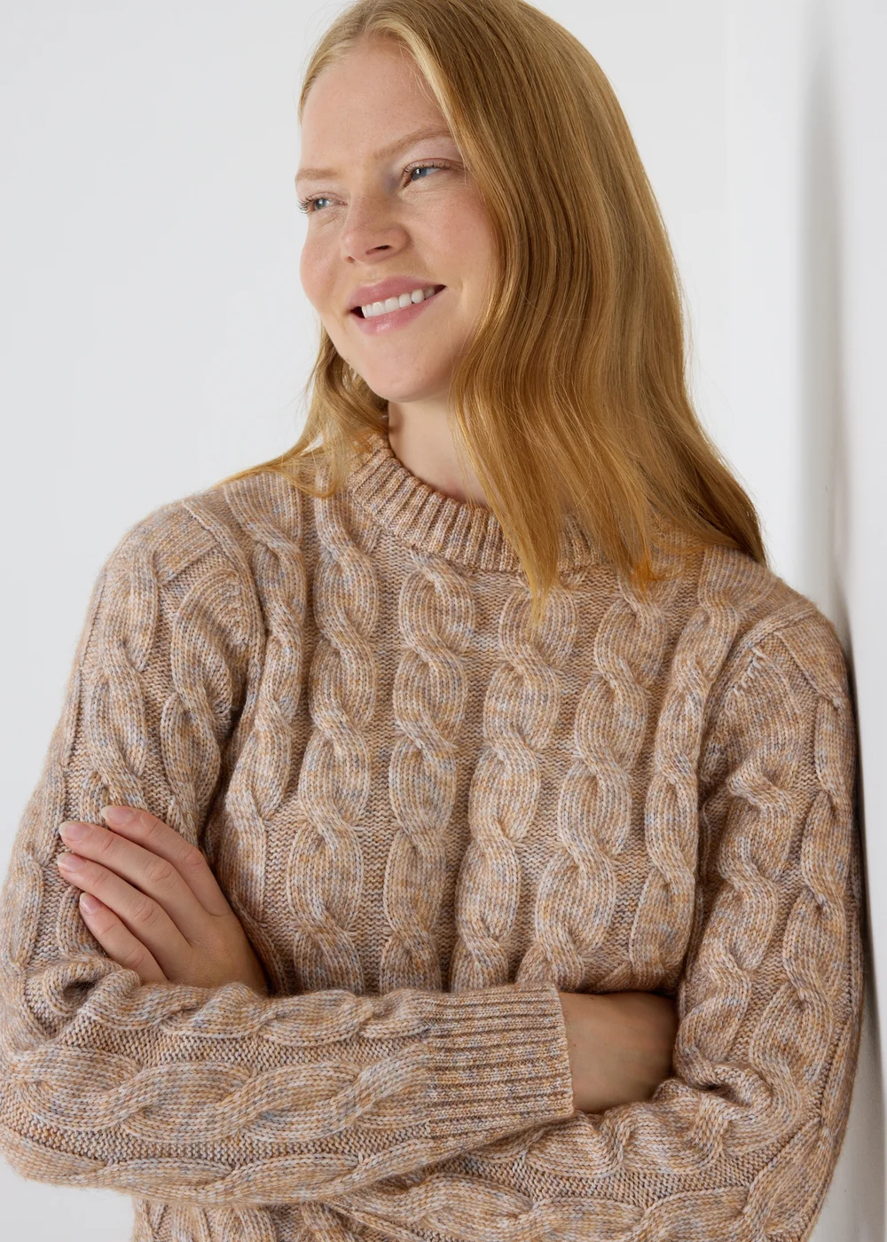 Beige Cable Knit Jumper - XS Image 3