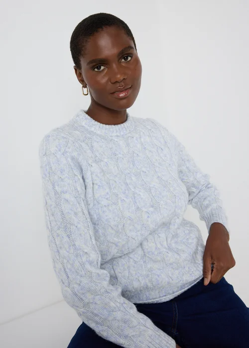 Blue Cable Knit Jumper - XS Image 1