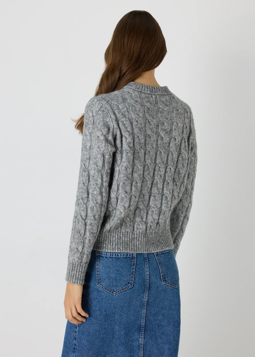 Grey Cable Knit Jumper - XS Image 2