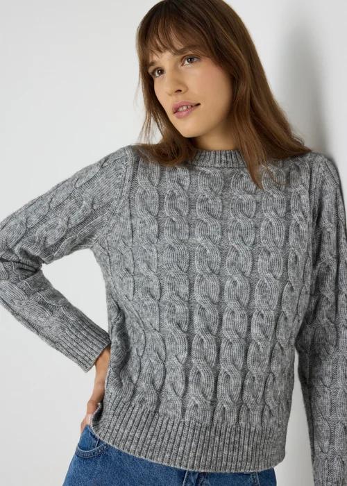 Grey Cable Knit Jumper - XS Image 3