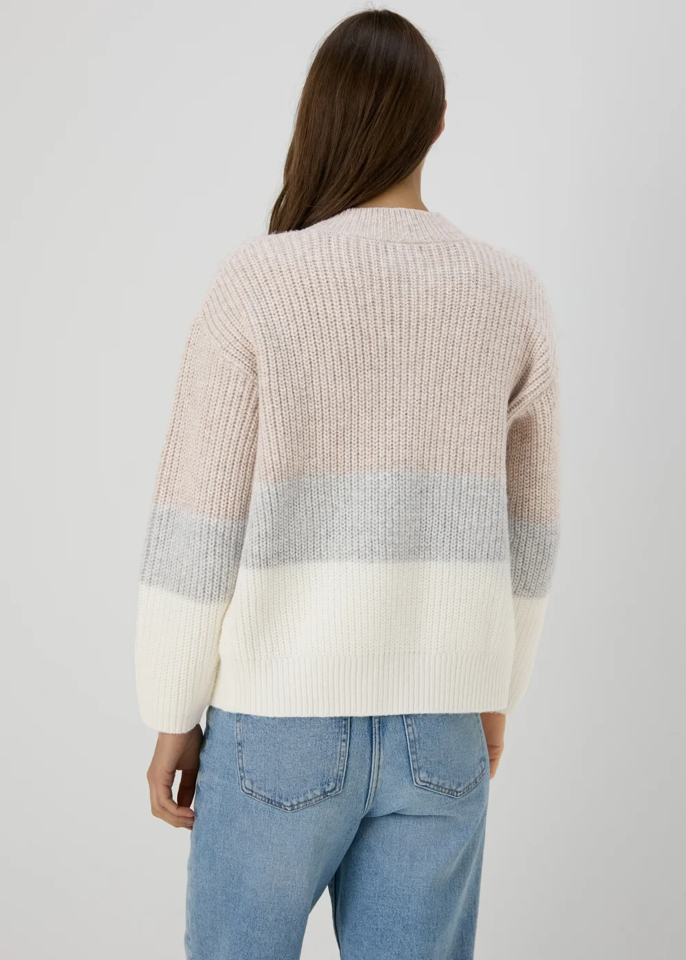 Beige Block Knitted Cardigan - XS Image 2