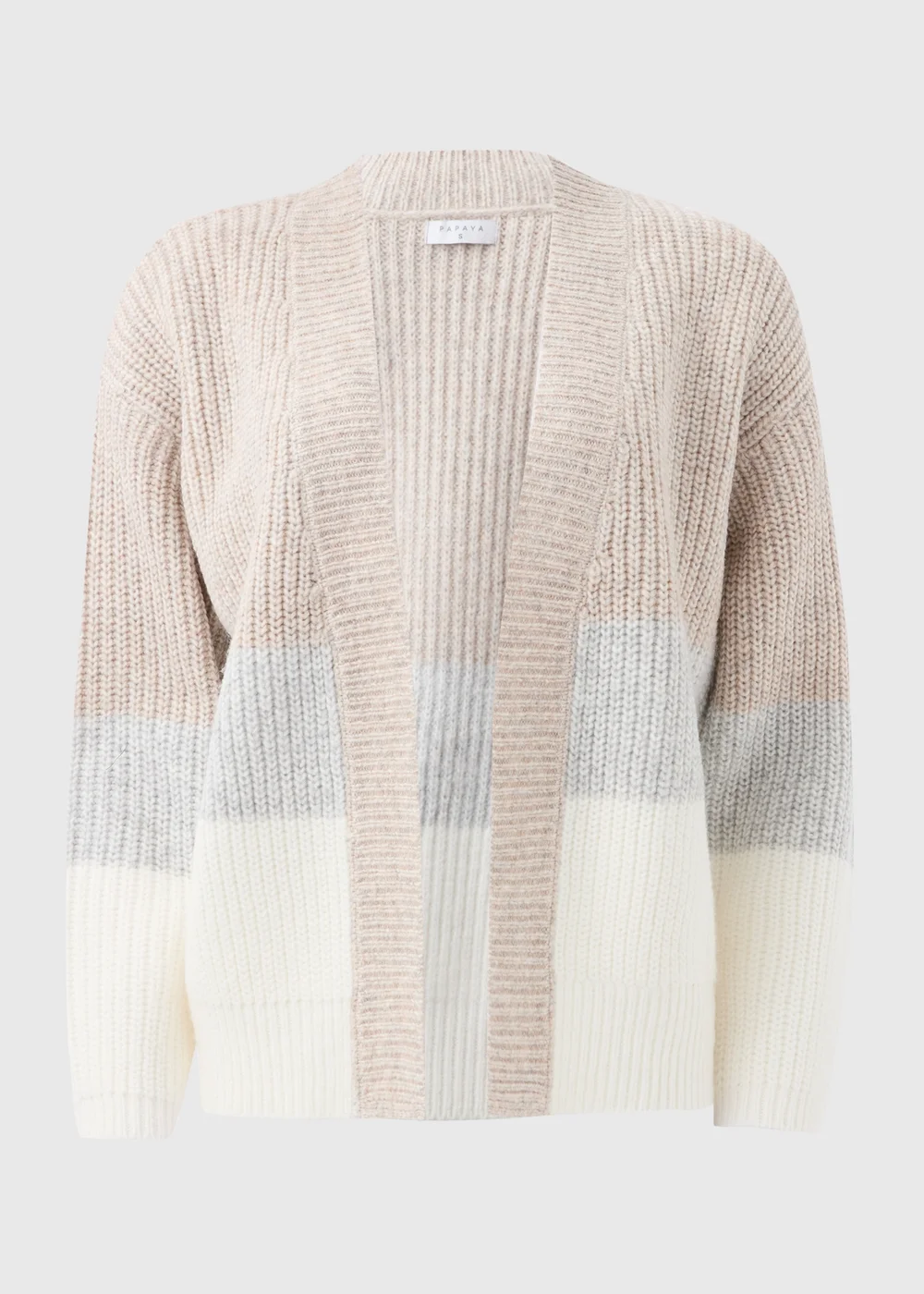 Beige Block Knitted Cardigan - XS Image 5