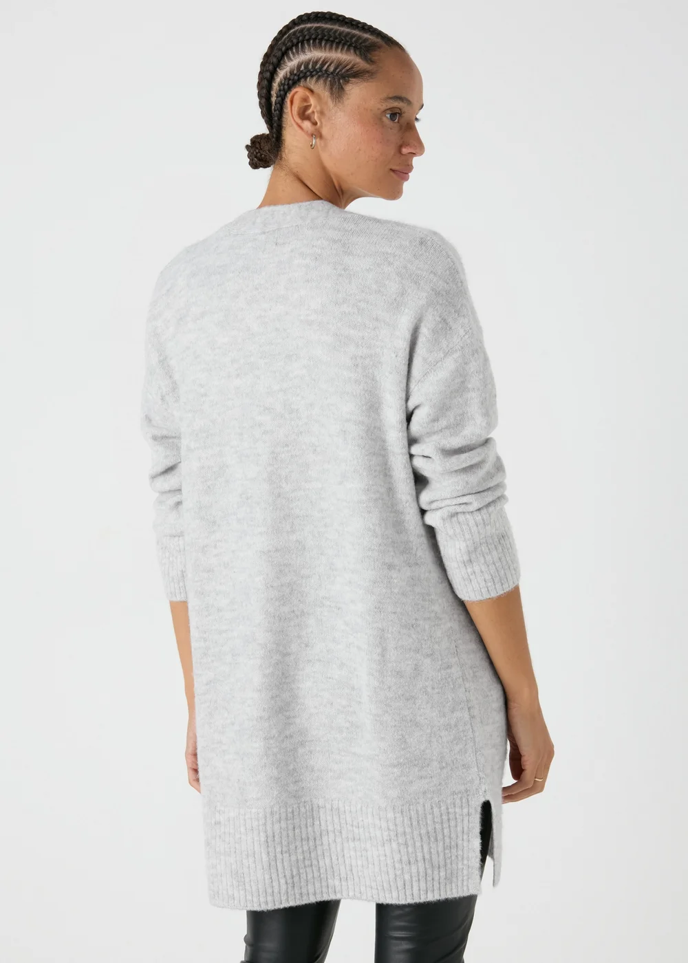 Grey Soft Longline Cardigan - XS Image 2