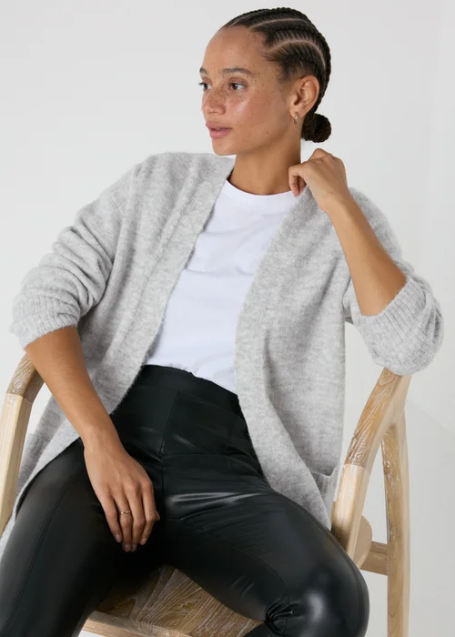 Grey Soft Longline Cardigan - XS Image 3