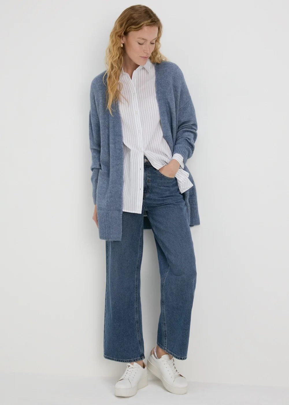 Blue Longline Cardigan - XS Image 4