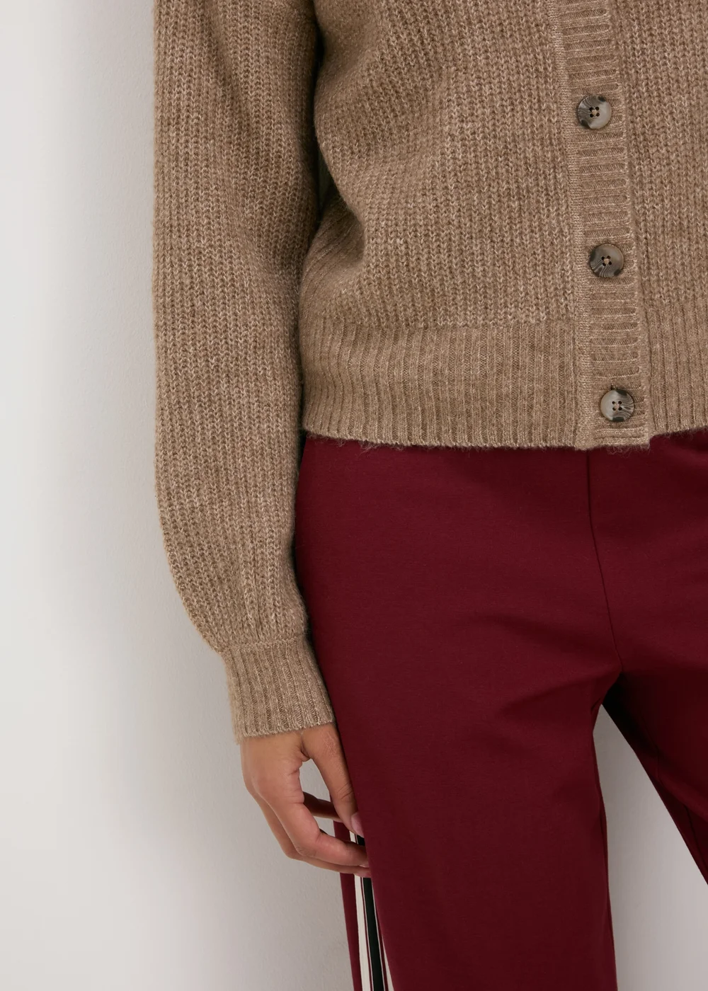 Beige Button Front Cardigan - XS Image 3