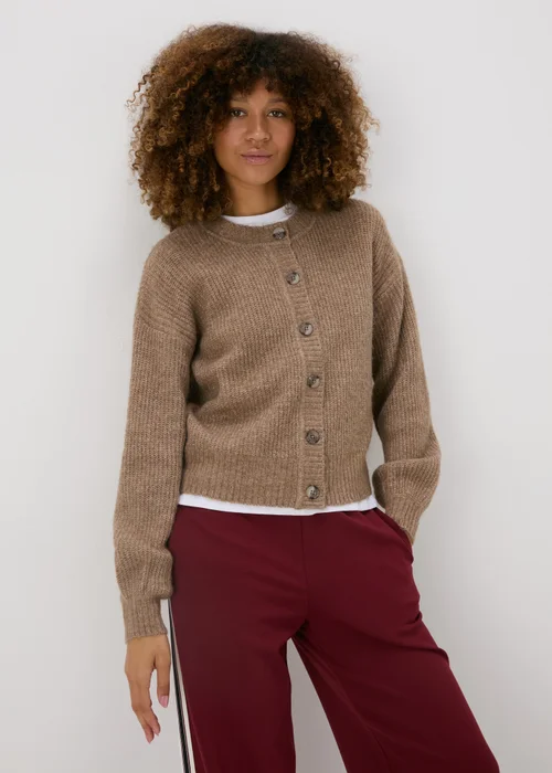 Beige Button Front Cardigan - XS Image 1
