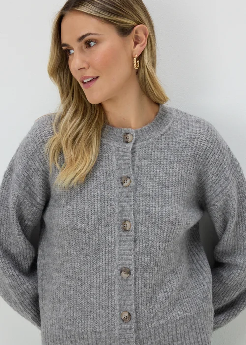 Grey Button Front Cardigan - XS Image 1