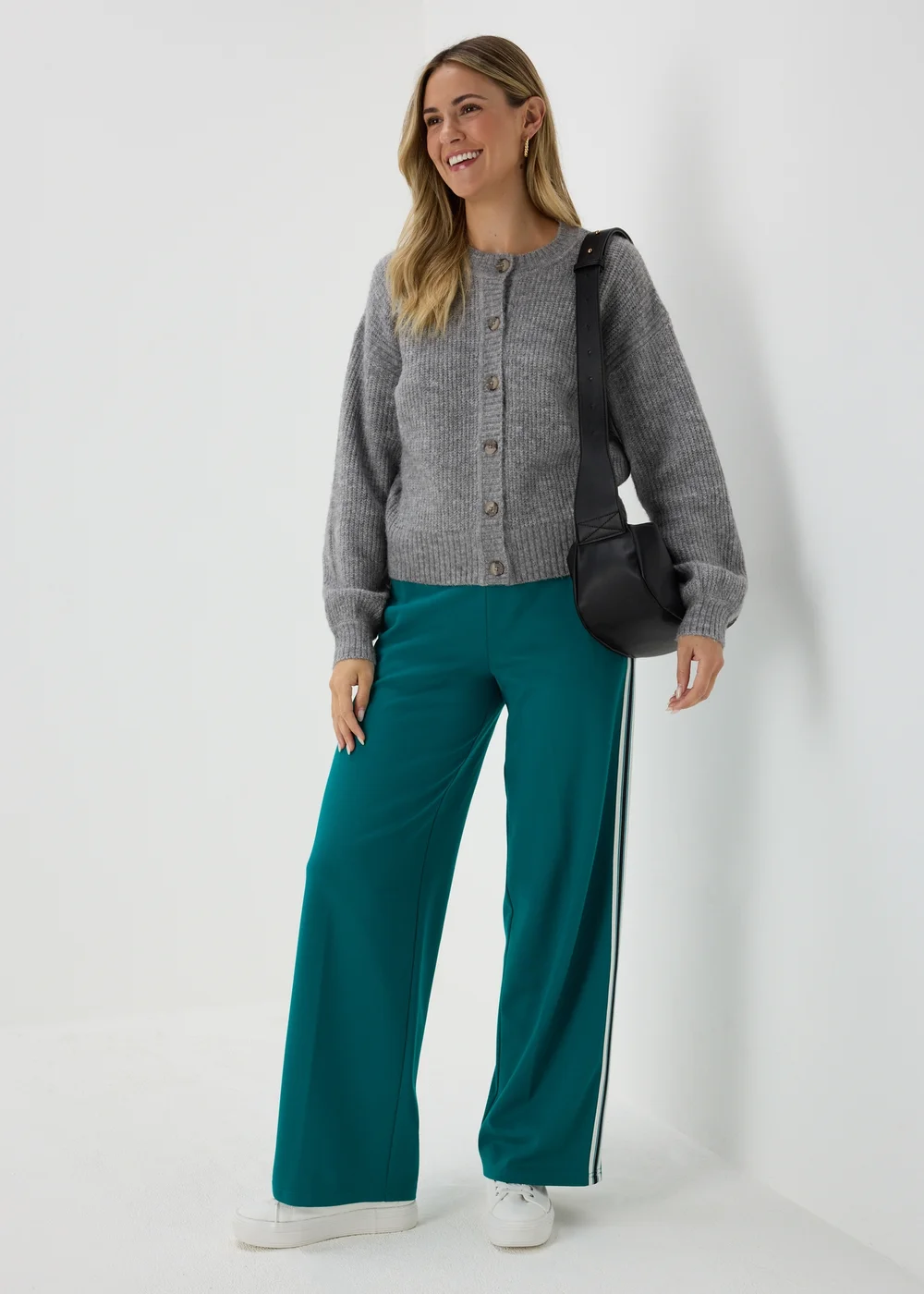 Grey Button Front Cardigan - XS Image 4