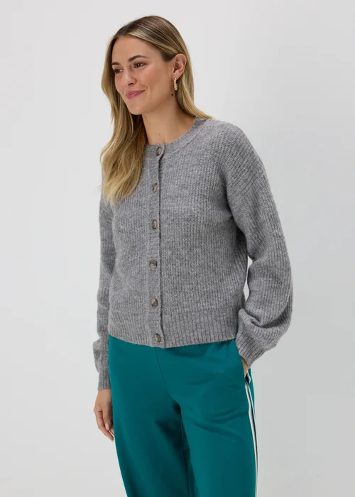 Grey Button Front Cardigan - XS Image 3