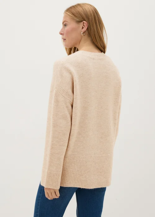 Beige Knitted Front Seam Jumper - XS Image 2