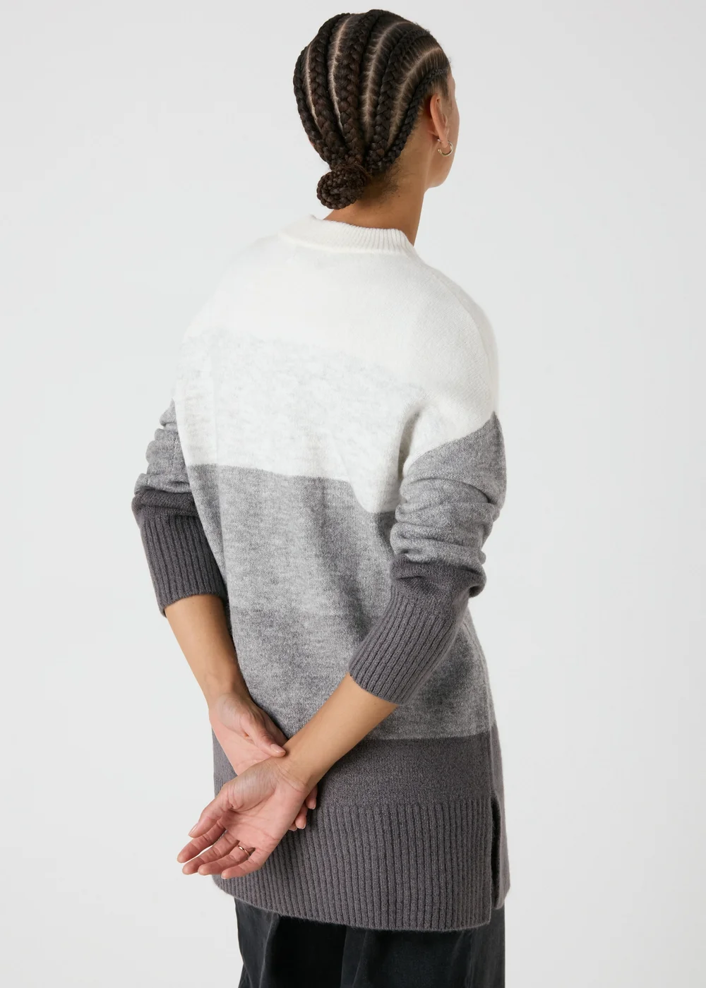 Grey Stripe Knitted Tunic - XS Image 2