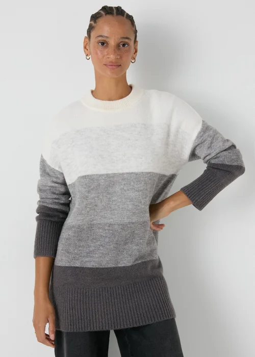 Grey Stripe Knitted Tunic - XS Image 1