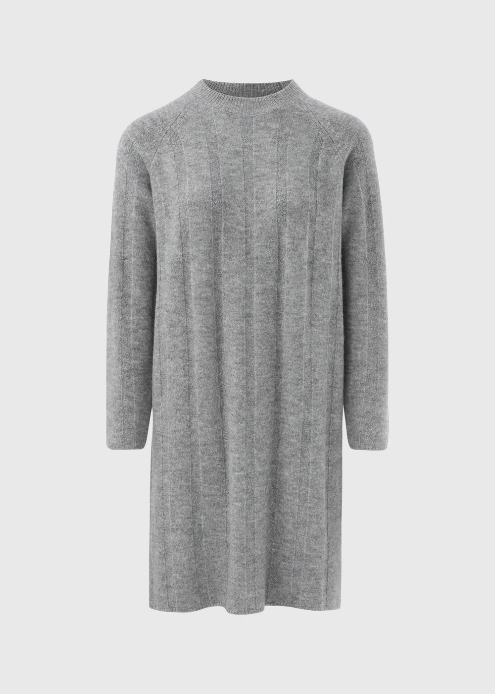 Grey Ribbed Knit Mini Dress - XS Image 4
